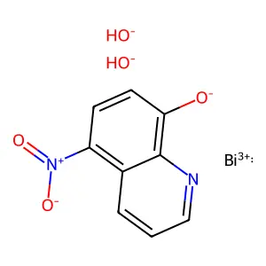 Bismuth, dihydroxy(5-nitro-8-quinolinolato-N(sup 1),O(sup 8))-, (T-4)- structure