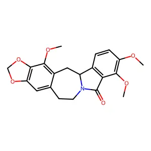 5,6,12b,13-Tetrahydro-9,10,14-trimethoxy-8H-1,3-dioxolo[4,5-h]isoindolo[1,2-b][3]benzazepin-8-one structure