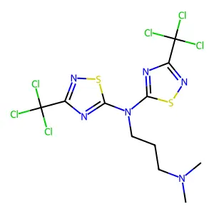N,N-dimethyl-N',N'-bis[3-(trichloromethyl)-1,2,4-thiadiazol-5-yl]propane-1,3-diamine structure