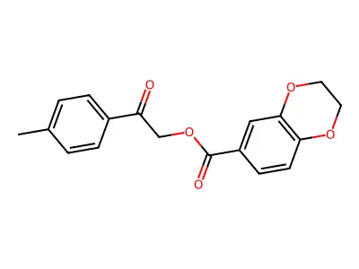 2-(4-Methylphenyl)-2-oxoethyl 2,3-dihydro-1,4-benzodioxine-6-carboxylate structure