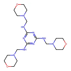 1,3,5-Triazine-2,4,6-triamine, N,N',N''-tris(4-morpholinylmethyl)- structure