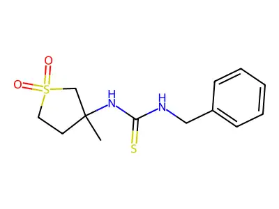 3-Methyl-3-({[benzylamino]thioxomethyl}amino)thiolane-1,1-dione structure