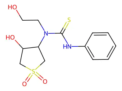 1-(4-hydroxy-1,1-dioxidotetrahydrothiophen-3-yl)-1-(2-hydroxyethyl)-3-phenylthiourea structure