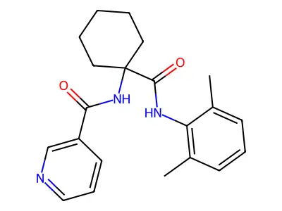 N-{1-[(2,6-dimethylphenyl)carbamoyl]cyclohexyl}pyridine-3-carboxamide structure