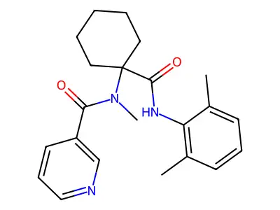 N-{1-[(2,6-dimethylphenyl)carbamoyl]cyclohexyl}-N-methylpyridine-3-carboxamide structure
