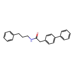 2-(4-phenylphenyl)-N-(3-phenylpropyl)acetamide structure