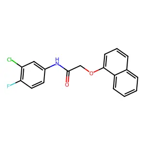 N-(3-chloro-4-fluorophenyl)-2-naphthalen-1-yloxyacetamide structure