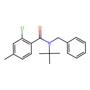 N-benzyl-N-tert-butyl-2-chloro-4-methylbenzamide structure