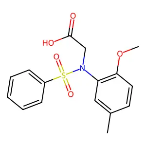 N-(2-methoxy-5-methylphenyl)-N-(phenylsulfonyl)glycine structure