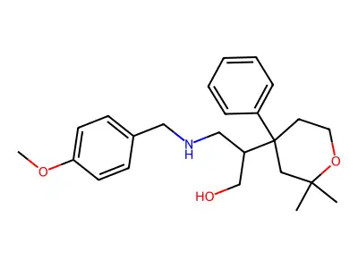 2-(2,2-Dimethyl-4-phenyloxan-4-yl)-3-[(4-methoxyphenyl)methylamino]propan-1-ol structure