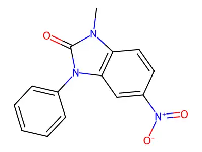 2H-Benzimidazol-2-one, 1,3-dihydro-1-methyl-5-nitro-3-phenyl- structure