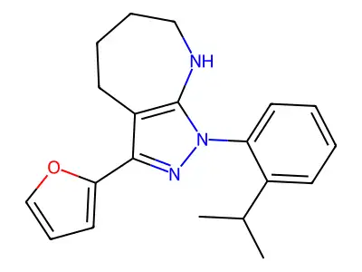 3-(furan-2-yl)-1-(2-propan-2-ylphenyl)-4,5,6,7-tetrahydro-2H-pyrazolo[3,4-b]azepine structure