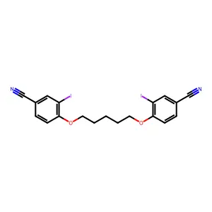 4,4'-[Pentane-1,5-diylbis(oxy)]bis(3-iodobenzonitrile) structure