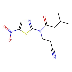 N-(2-cyanoethyl)-3-methyl-N-(5-nitro-1,3-thiazol-2-yl)butanamide structure