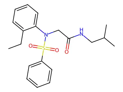 N~2~-(2-ethylphenyl)-N-(2-methylpropyl)-N~2~-(phenylsulfonyl)glycinamide structure
