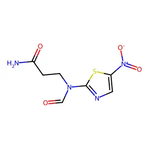 N~3~-Formyl-N~3~-(5-nitro-1,3-thiazol-2-yl)-beta-alaninamide structure