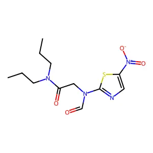 2-[formyl-(5-nitro-1,3-thiazol-2-yl)amino]-N,N-dipropylacetamide structure