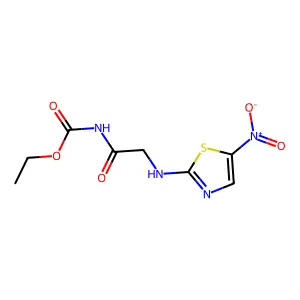 ethyl N-[2-[(5-nitro-1,3-thiazol-2-yl)amino]acetyl]carbamate structure