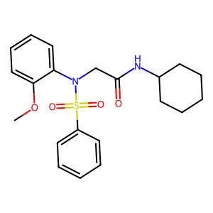 2-[Benzenesulfonyl-(2-methoxy-phenyl)-amino]-N-cyclohexyl-acetamide structure