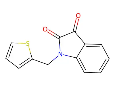 1-(2-thienylmethyl)-1H-indole-2,3-dione structure