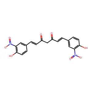 1,7-Bis(4-hydroxy-3-nitrophenyl)hepta-1,6-diene-3,5-dione structure