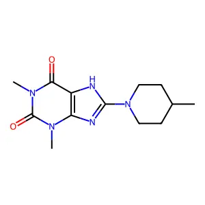 1,3-dimethyl-8-(4-methylpiperidin-1-yl)-1H-purine-2,6(3H,7H)-dione structure