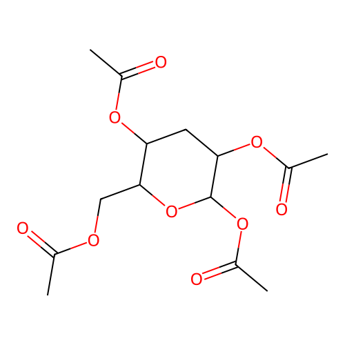 3-Deoxy-tetra-O-acetyl-d-ribo-hexose structure