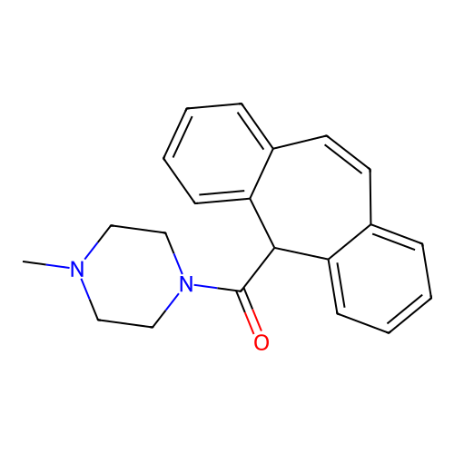 1-(5H-dibenzo[a,d]cyclohepten-5-ylcarbonyl)-4-methylpiperazine structure