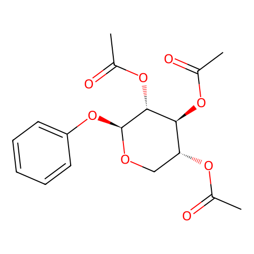 (2S,3R,4S,5R)-2-phenoxytetrahydro-2H-pyran-3,4,5-triyl triacetate structure