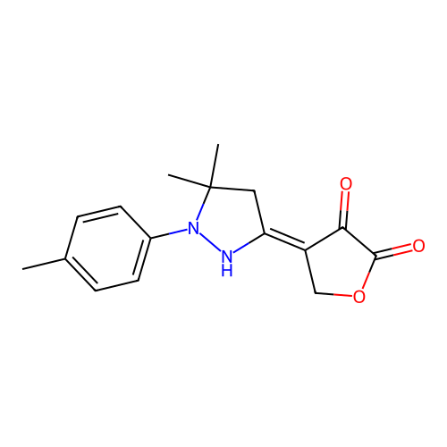 4-(4,5-Dihydro-5,5-dimethyl-1-(4-methylphenyl)-1H-pyrazol-3-yl)-3-hydroxy-2(5H)-furanone structure