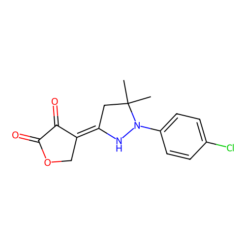 4-(1-(4-Chlorophenyl)-4,5-dihydro-5,5-dimethyl-1H-pyrazol-3-yl)-3-hydroxy-2(5H)-furanone structure