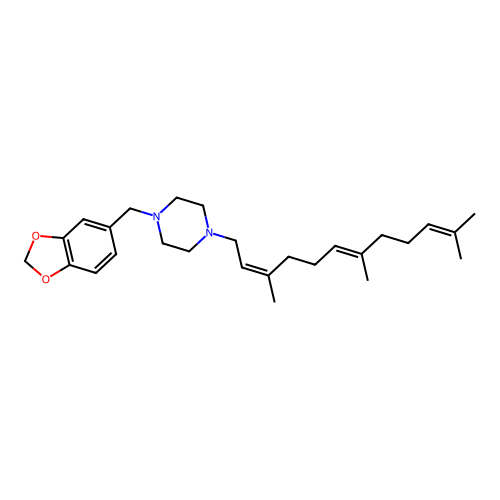 Piperazine, 1-piperonyl-4-(3,7,11-trimethyl-2,6,10-dodecatrienyl)-, (Z,E)- structure