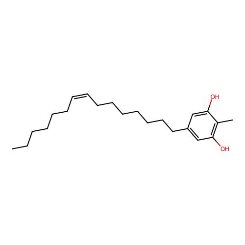 2-Methyl-5-(8Z)-8-pentadecen-1-yl-1,3-benzenediol structure