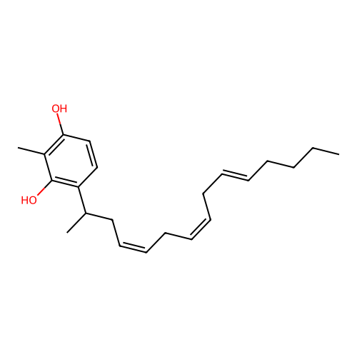2-methyl-4-[(4Z,7Z,10E)-pentadeca-4,7,10-trien-2-yl]benzene-1,3-diol structure