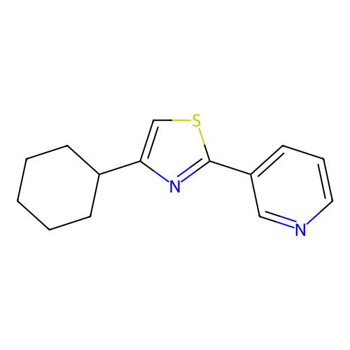 2-(3-Pyridyl)-4-(cyclohexyl)thiazole structure