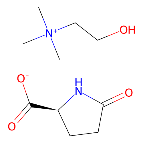 (2-Hydroxyethyl)trimethylammonium 5-oxoprolinate structure