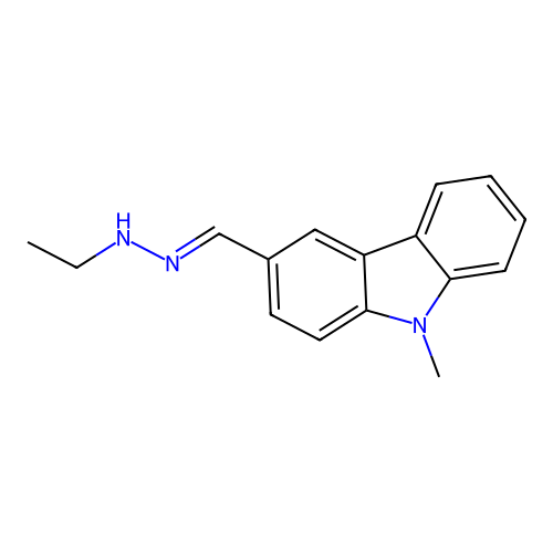 9H-Carbazole-3-carboxaldehyde, 9-methyl-, ethylhydrazone structure