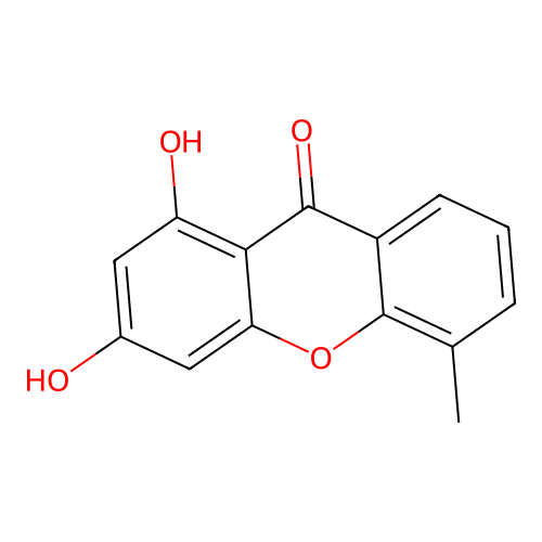 1,3-dihydroxy-5-methyl-9H-xanthen-9-one structure