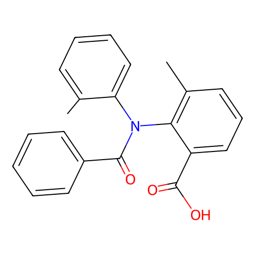 Benzoic acid, 2-[benzoyl(2-methylphenyl)amino]-3-methyl- structure