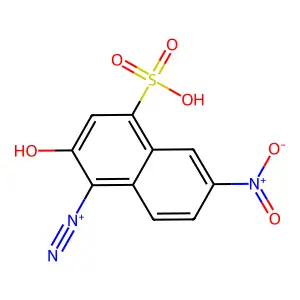 1-Naphthalenediazonium, 2-hydroxy-6-nitro-4-sulfo- structure