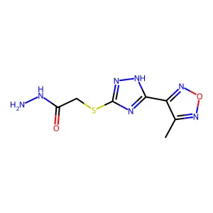 2-[[5-(4-methyl-1,2,5-oxadiazol-3-yl)-1H-1,2,4-triazol-3-yl]sulfanyl]acetohydrazide structure