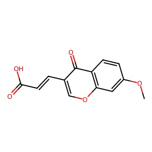 (E)-3-(7-methoxy-4-oxo-4H-chromen-3-yl)acrylic acid structure
