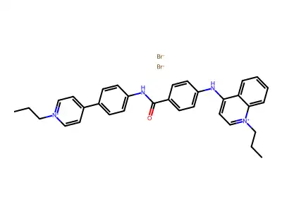 1-Propyl-4-(p-((p-(1-propylpyridinium-4-yl)phenyl)carbamoyl)anilino)quinolinium dibromide structure