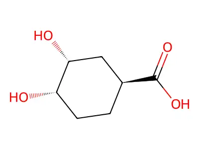 (1S,3R,4S)-3,4-dihydroxycyclohexane-1-carboxylic acid structure