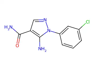 5-amino-1-(3-chlorophenyl)-1H-pyrazole-4-carboxamide structure