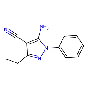 5-amino-3-ethyl-1-phenyl-1H-pyrazole-4-carbonitrile structure