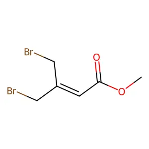 2-Butenoic acid, 4-bromo-3-(bromomethyl)-, methyl ester structure