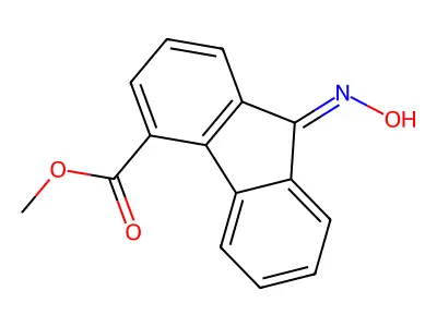 (Z)-methyl 9-(hydroxyimino)-9H-fluorene-4-carboxylate structure