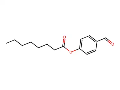Octanoic acid, 4-formylphenyl ester structure