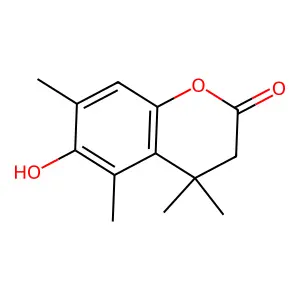 6-Hydroxy-4,4,5,7-tetramethyl-3,4-dihydrocoumarin structure